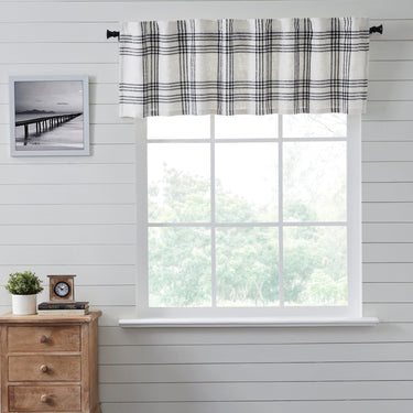 Black Plaid Valance Curtain 19x72 VHC Brands - The Fox Decor
